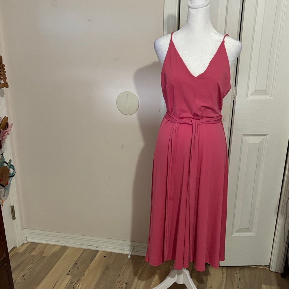H&M Vibrant Pink Midi Dress